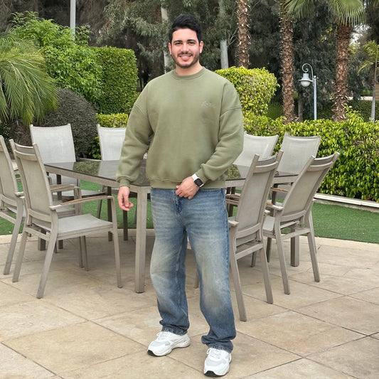 Unisex Olive Crew Neck Sweater