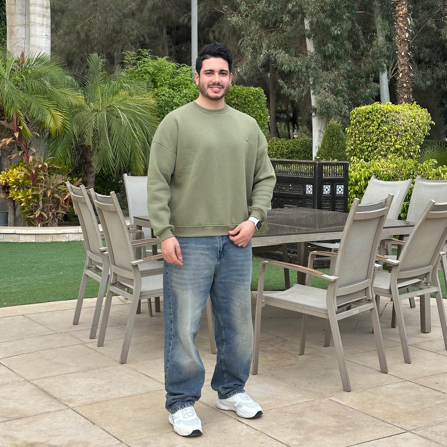 Unisex Olive Crew Neck Sweater