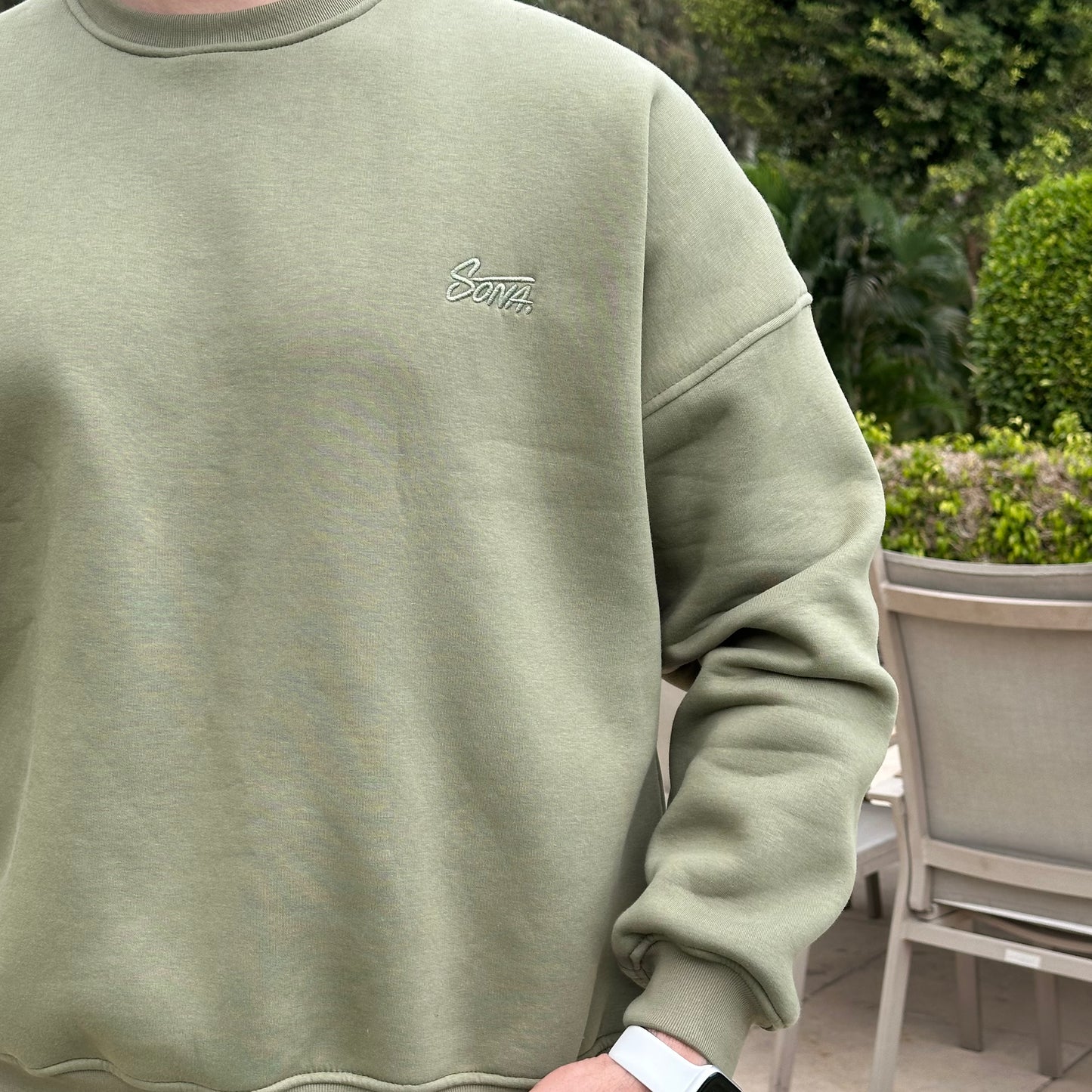 Unisex Olive Crew Neck Sweater