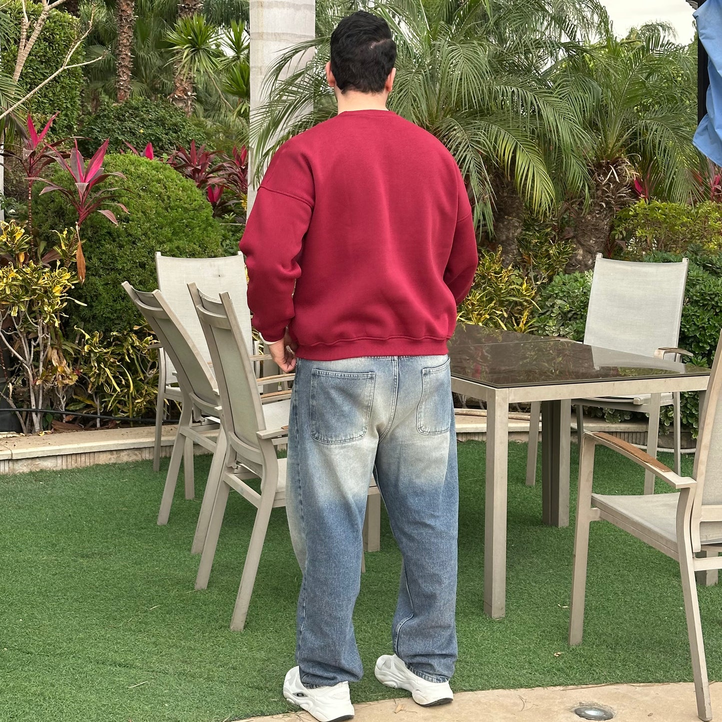 Unisex Burgundy Crew Neck Sweater