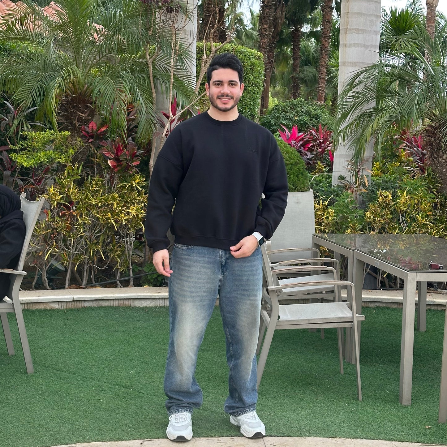 Unisex Black Crew Neck Sweater