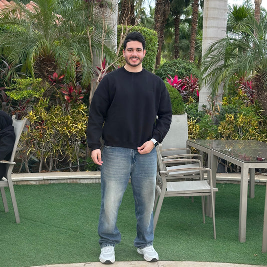 Unisex Black Crew Neck Sweater