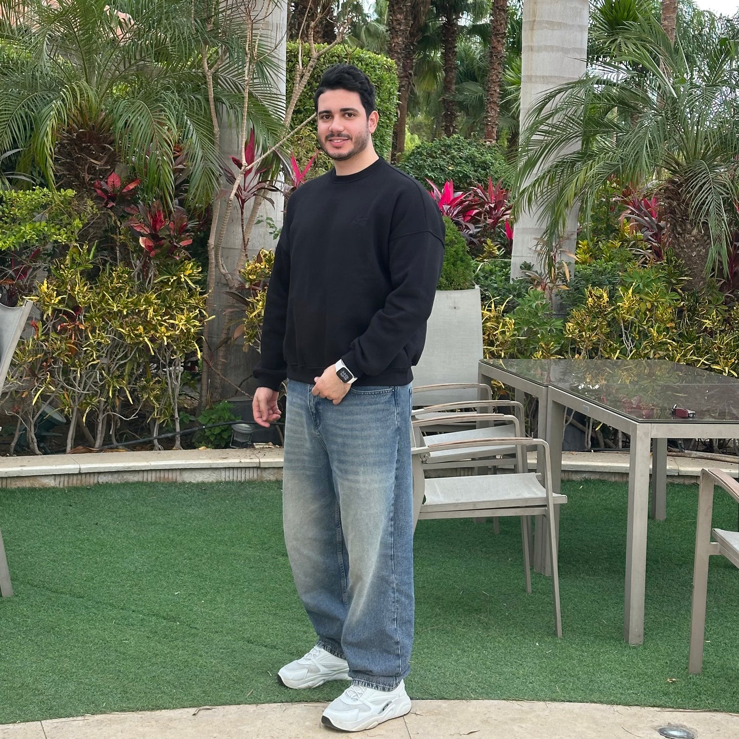 Unisex Black Crew Neck Sweater