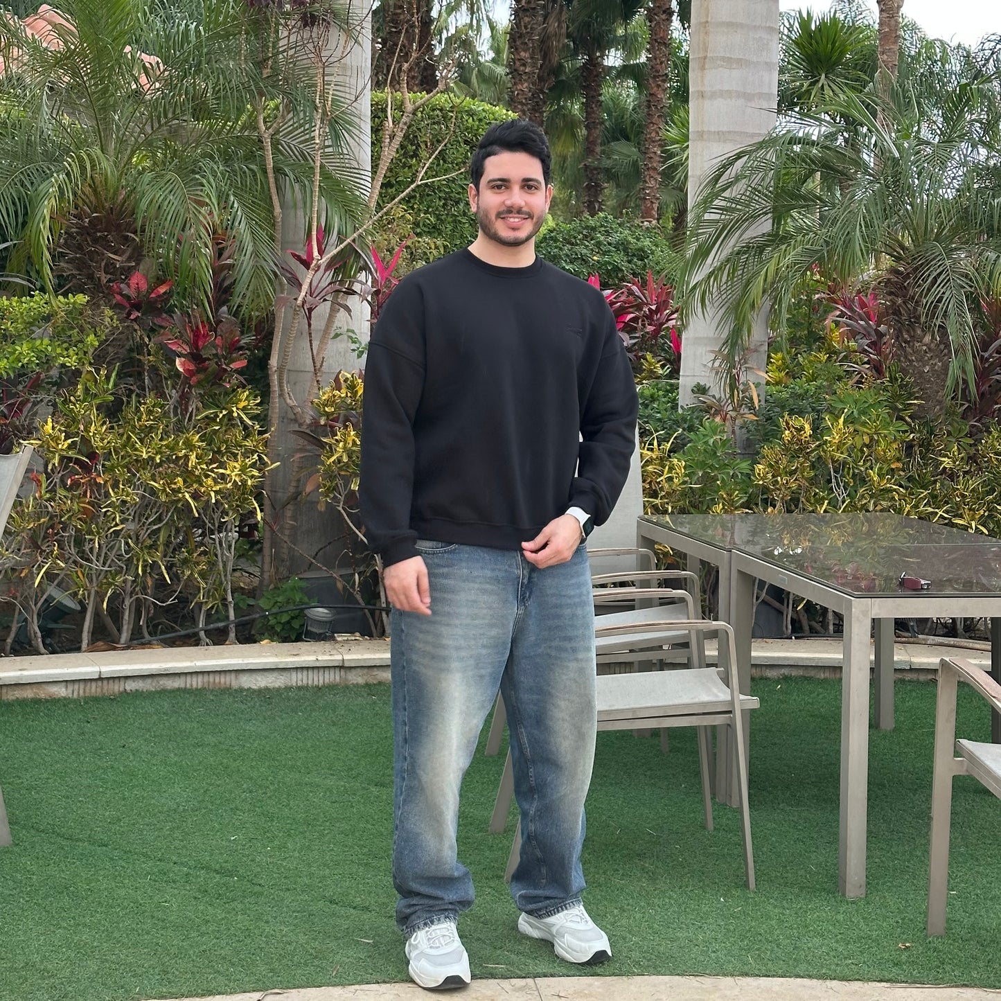 Unisex Black Crew Neck Sweater