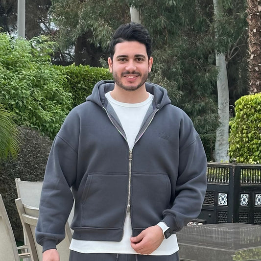 Unisex Gray Zip Hoodie