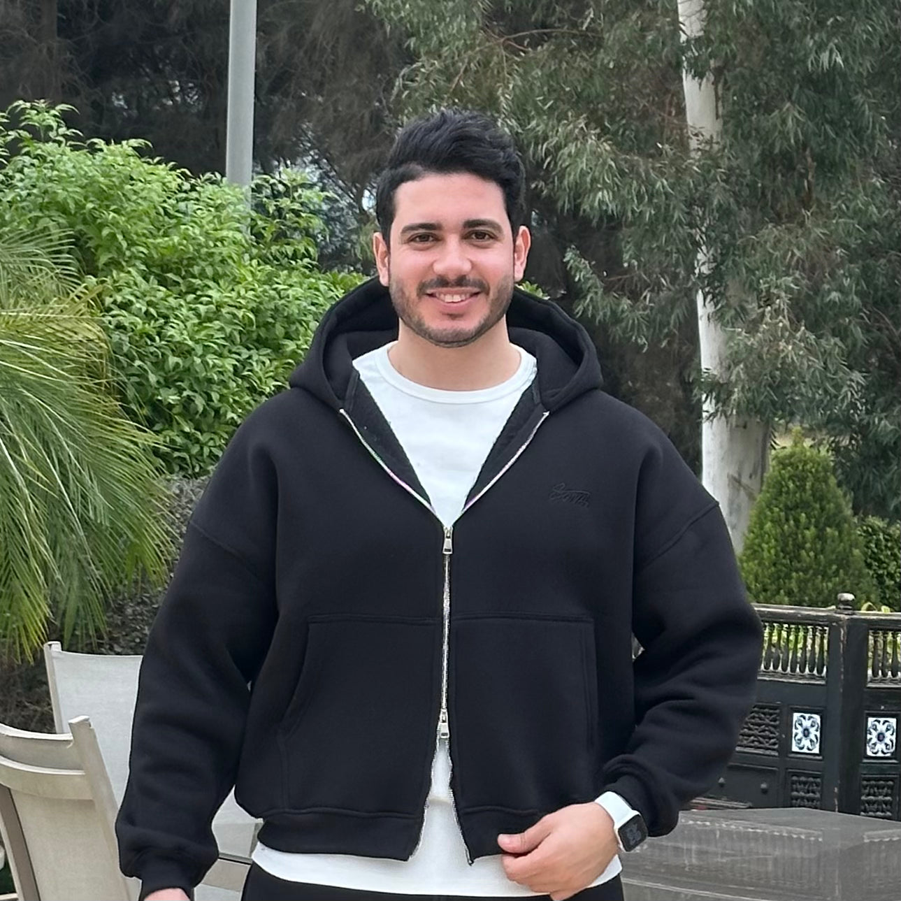 Unisex Black Zip Hoodie