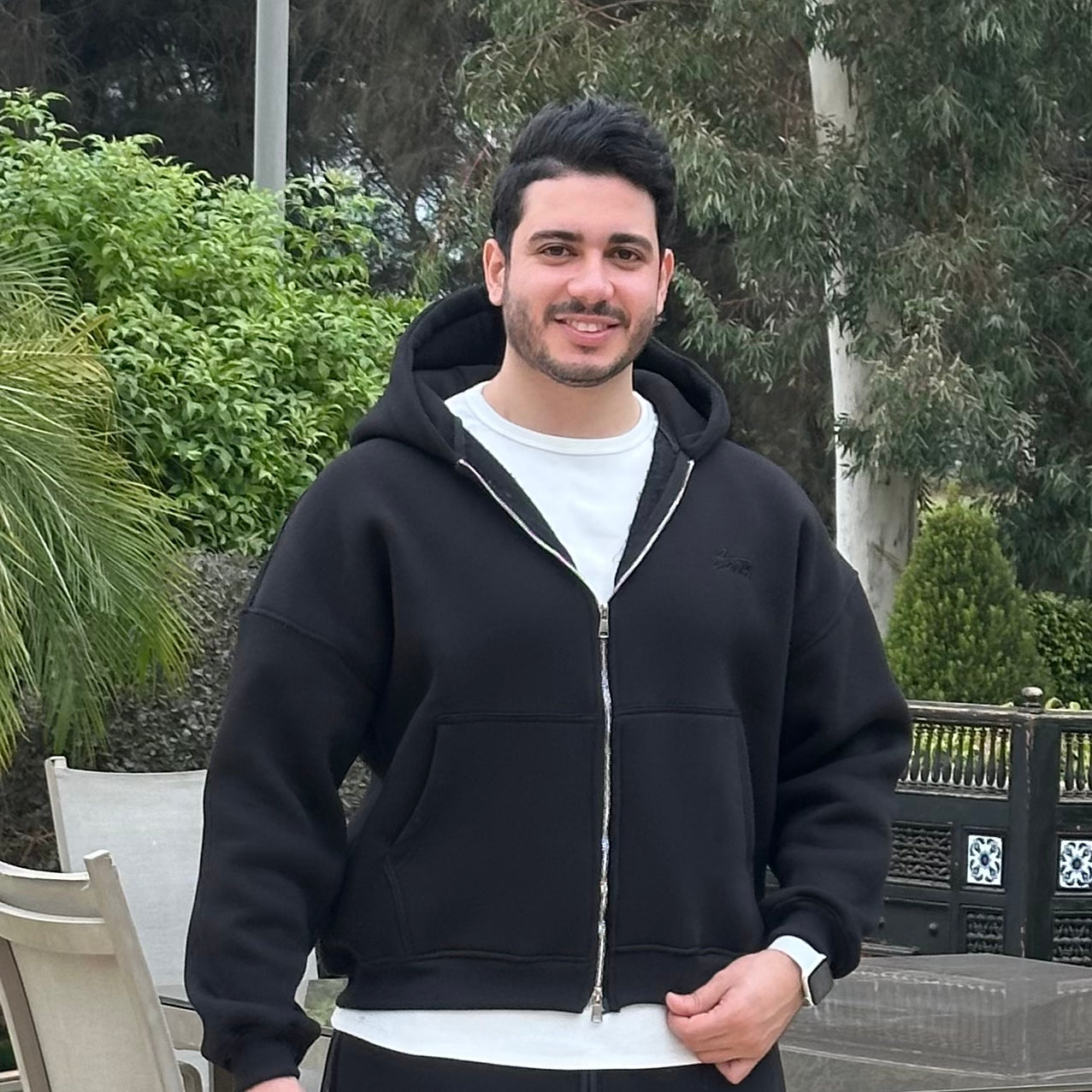 Unisex Black Zip Hoodie