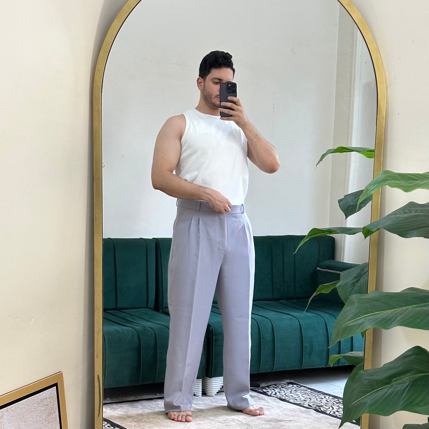 SILVER FORMAL WIDE LEG