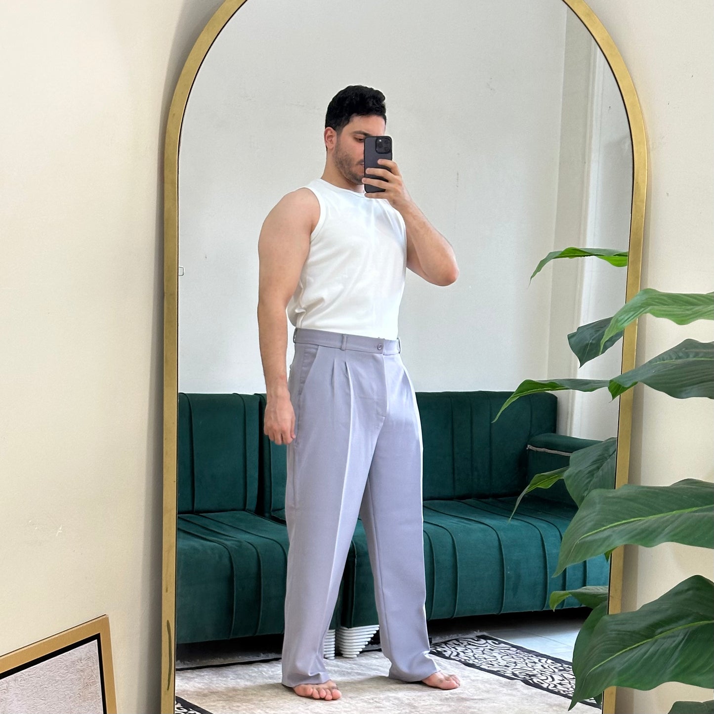 SILVER FORMAL WIDE LEG