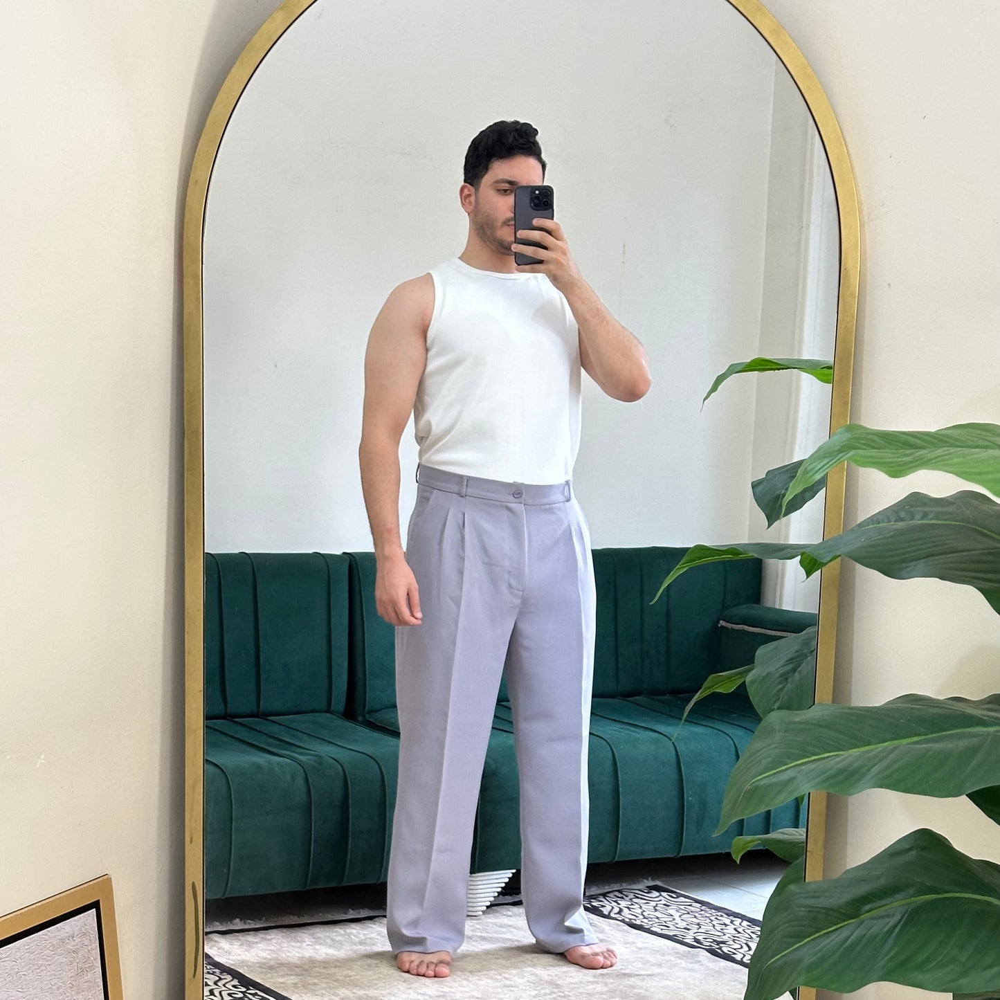 SILVER FORMAL WIDE LEG