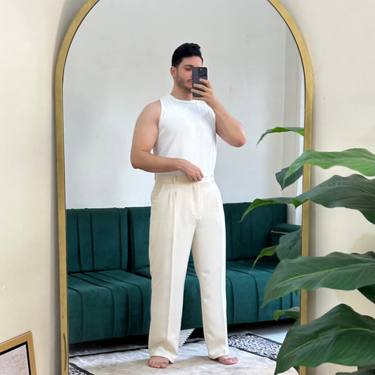 BEIGE FORMAL WIDE LEG