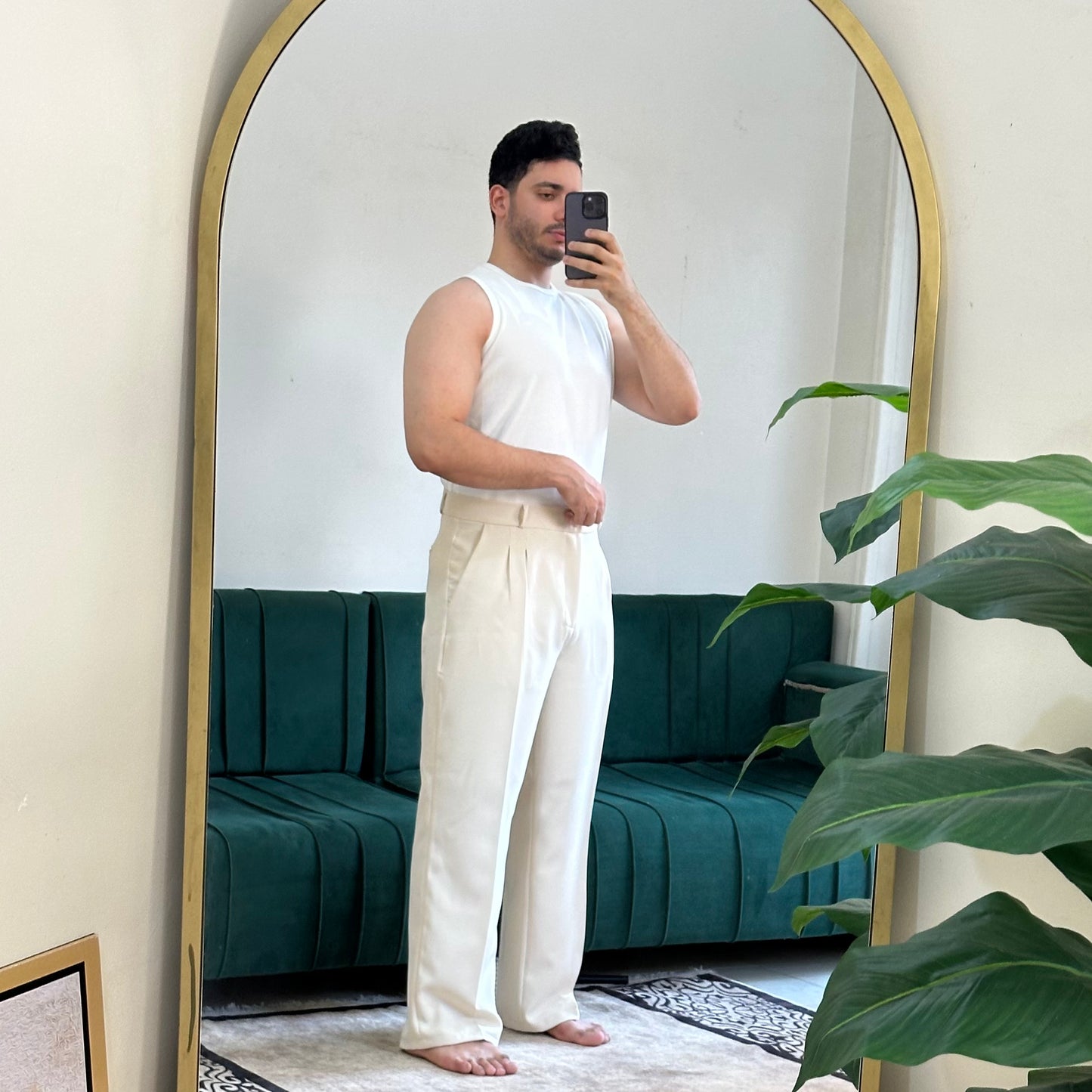 BEIGE FORMAL WIDE LEG