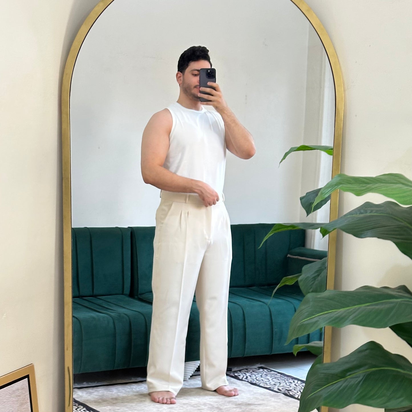 BEIGE FORMAL WIDE LEG