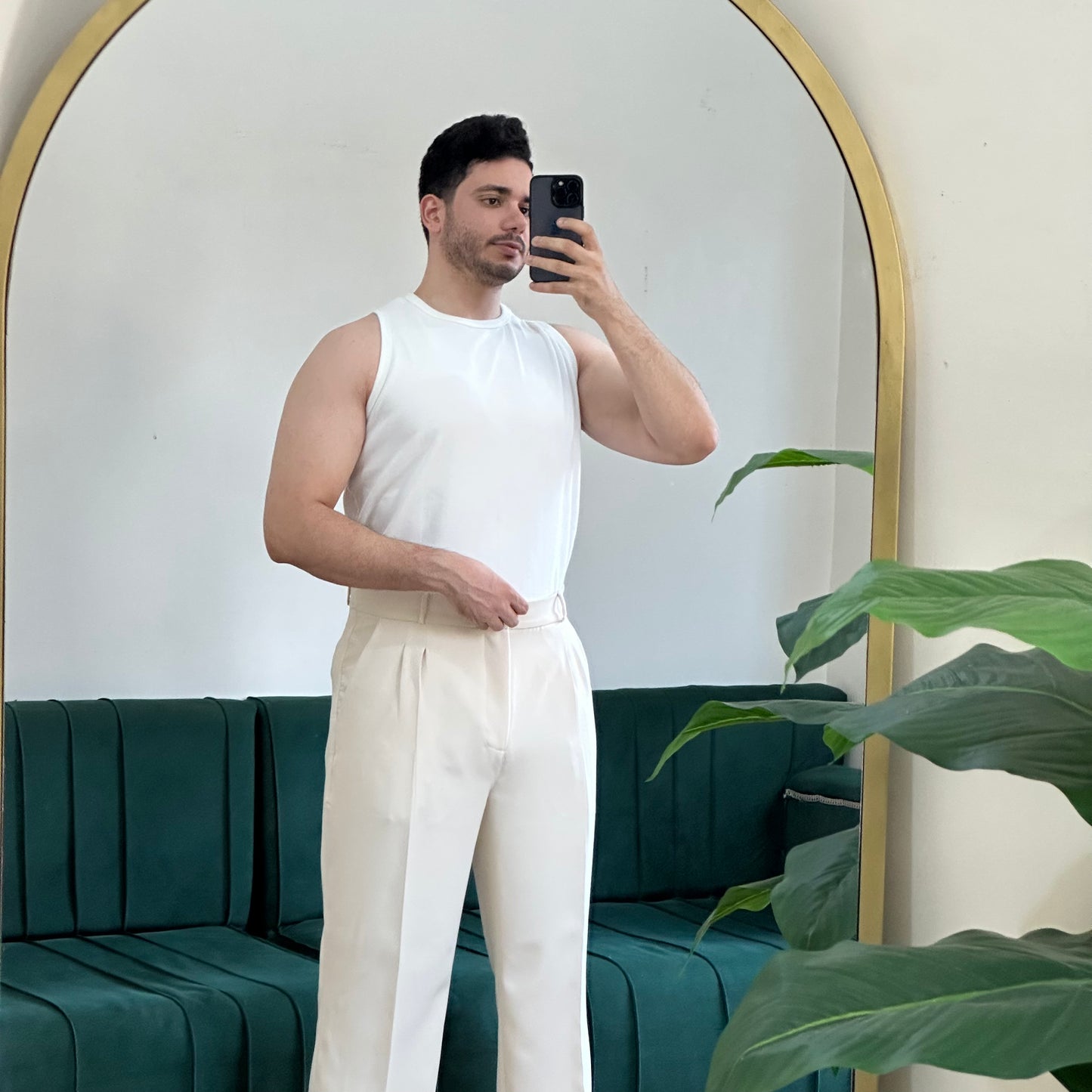 BEIGE FORMAL WIDE LEG