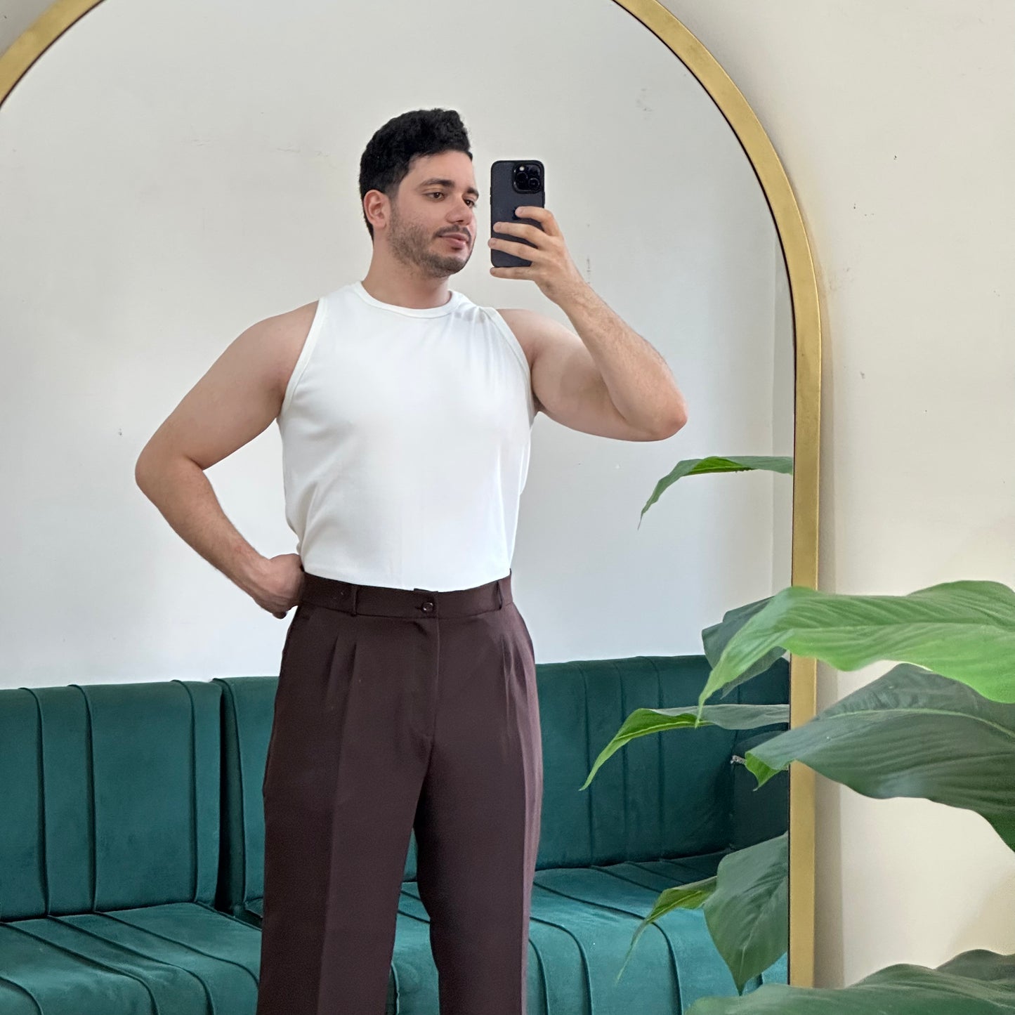 BROWN FORMAL WIDE LEG