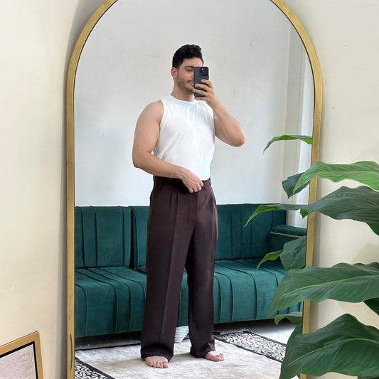 BROWN FORMAL WIDE LEG