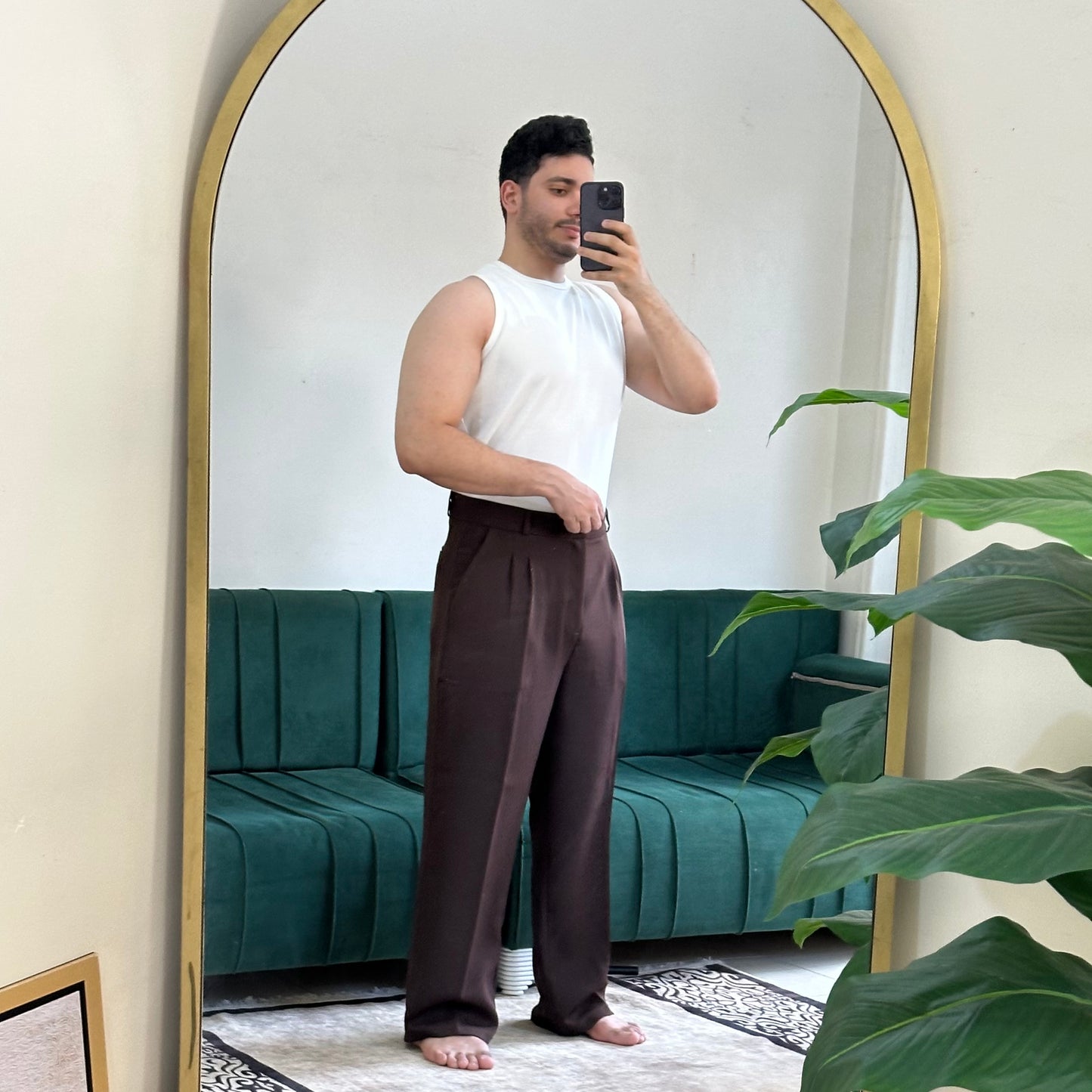 BROWN FORMAL WIDE LEG