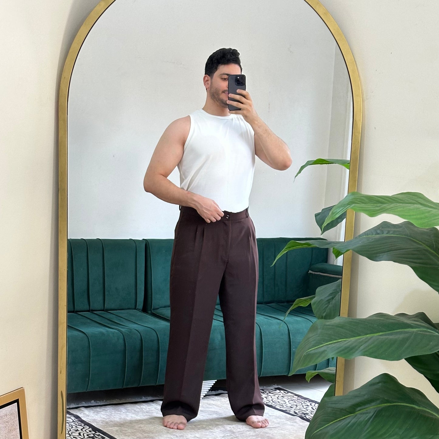 BROWN FORMAL WIDE LEG