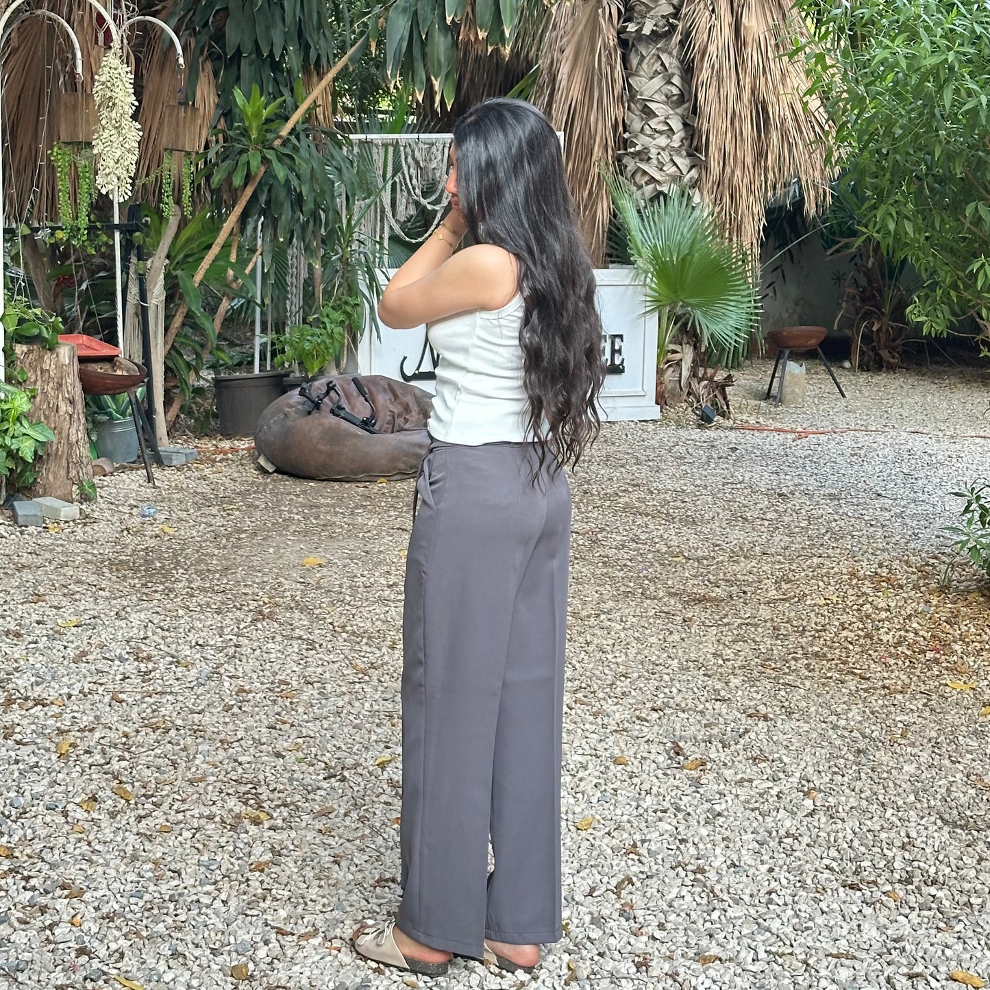 GRAY FORMAL WIDE LEG