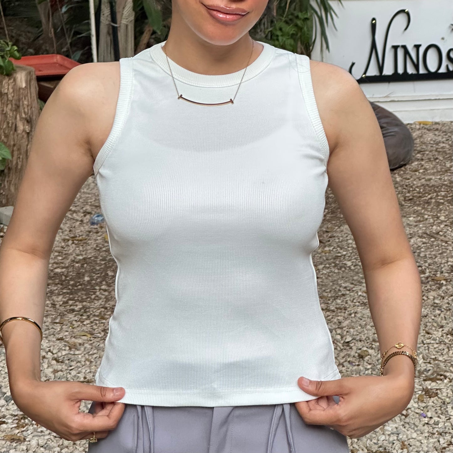 WHITE TANK TOP