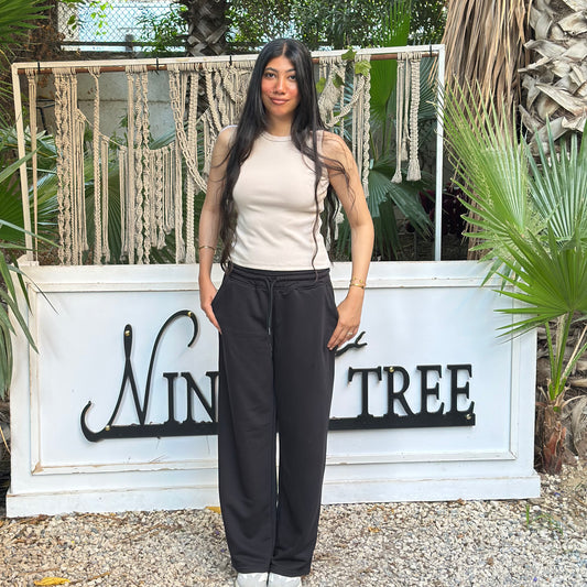 BLACK OVERSIZED SWEATPANTS