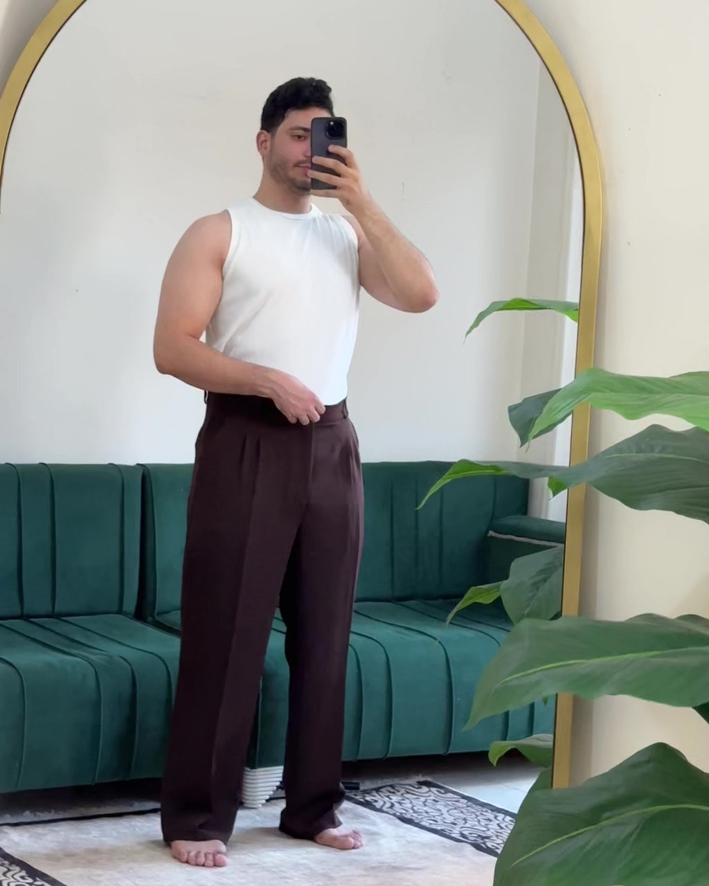 BROWN FORMAL WIDE LEG