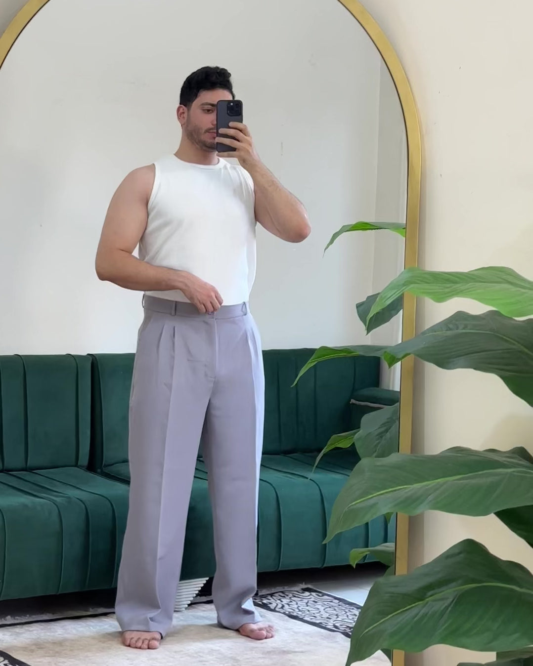 SILVER FORMAL WIDE LEG