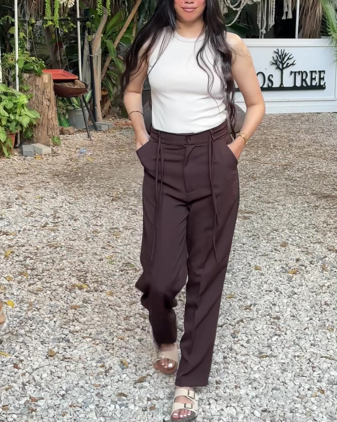 BROWN FORMAL WIDE LEG