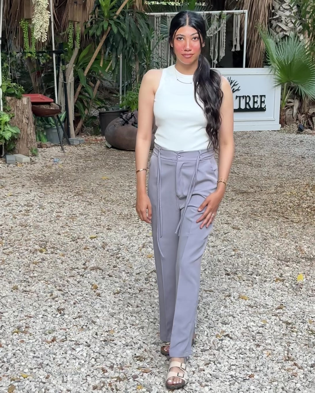 SILVER FORMAL WIDE LEG